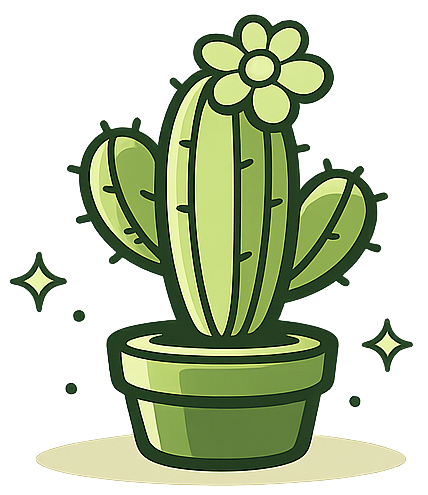 cacto minimalista com flor